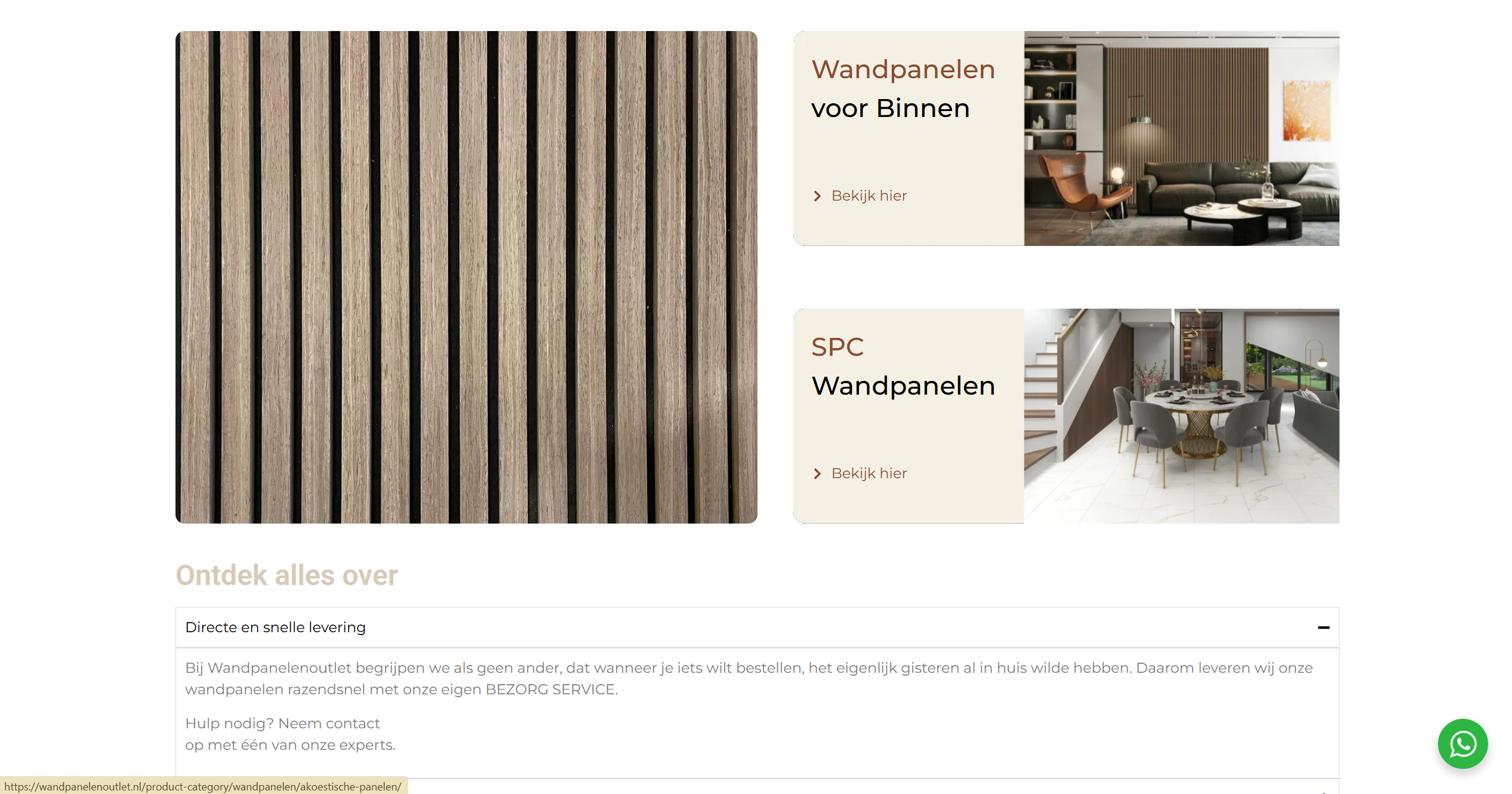 WordPress webshop laten maken Utrecht � over ons pagina voor Wandpanelenoutlet